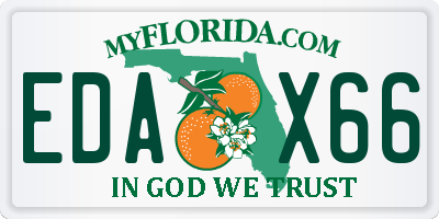 FL license plate EDAX66