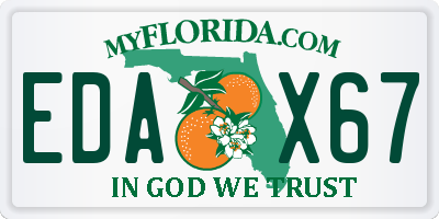 FL license plate EDAX67