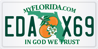 FL license plate EDAX69