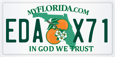 FL license plate EDAX71