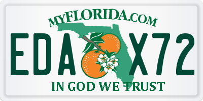 FL license plate EDAX72
