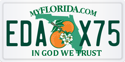 FL license plate EDAX75