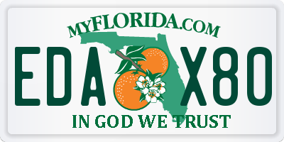 FL license plate EDAX80