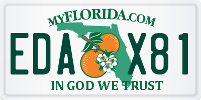 FL license plate EDAX81