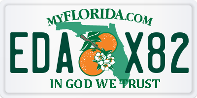 FL license plate EDAX82