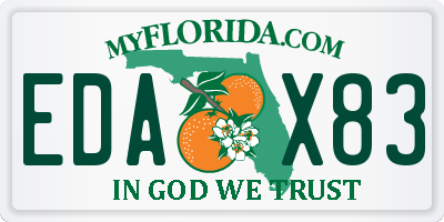 FL license plate EDAX83