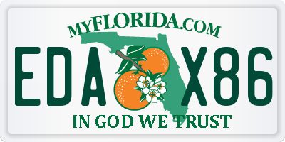 FL license plate EDAX86