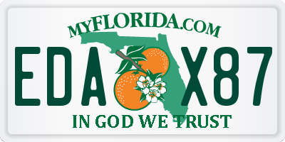 FL license plate EDAX87