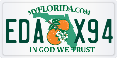FL license plate EDAX94
