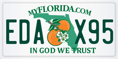FL license plate EDAX95