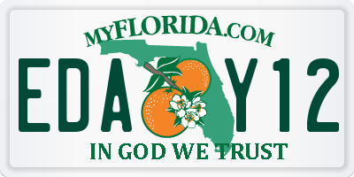 FL license plate EDAY12