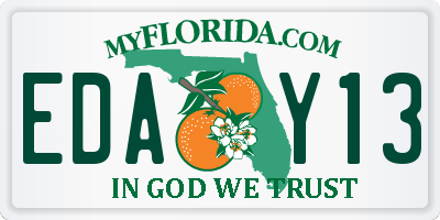 FL license plate EDAY13