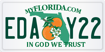FL license plate EDAY22