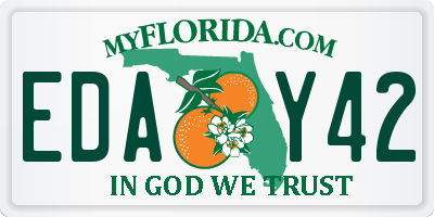 FL license plate EDAY42