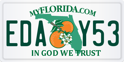FL license plate EDAY53