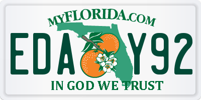 FL license plate EDAY92