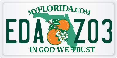FL license plate EDAZ03