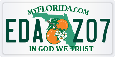 FL license plate EDAZ07
