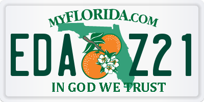 FL license plate EDAZ21