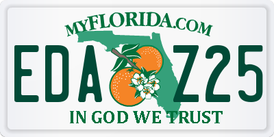 FL license plate EDAZ25