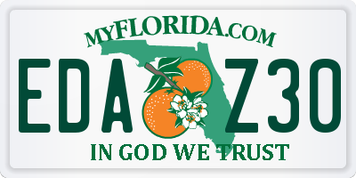 FL license plate EDAZ30