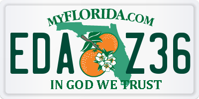 FL license plate EDAZ36