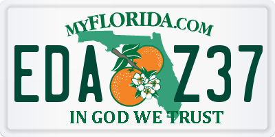 FL license plate EDAZ37