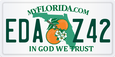 FL license plate EDAZ42