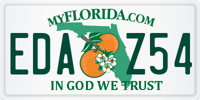 FL license plate EDAZ54