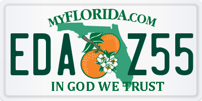 FL license plate EDAZ55