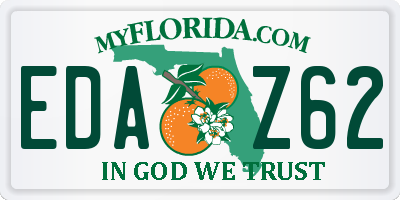 FL license plate EDAZ62