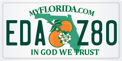 FL license plate EDAZ80