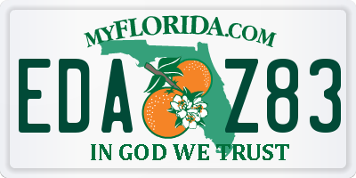FL license plate EDAZ83