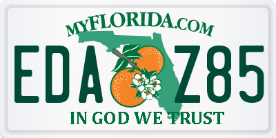 FL license plate EDAZ85