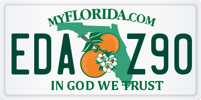 FL license plate EDAZ90