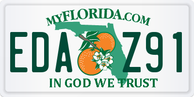 FL license plate EDAZ91