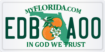 FL license plate EDBA00