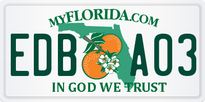 FL license plate EDBA03
