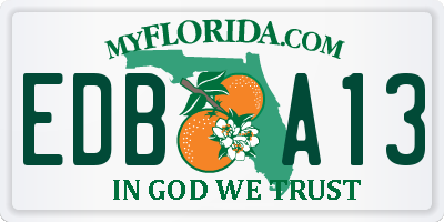 FL license plate EDBA13