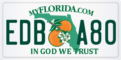 FL license plate EDBA80