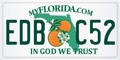 FL license plate EDBC52