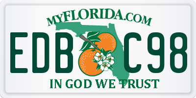 FL license plate EDBC98