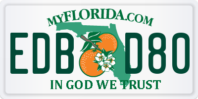 FL license plate EDBD80
