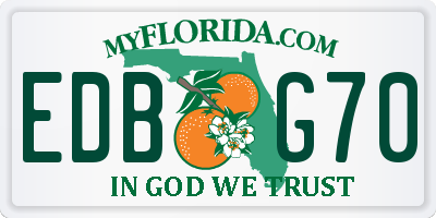 FL license plate EDBG70