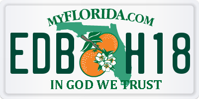 FL license plate EDBH18