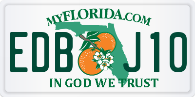 FL license plate EDBJ10