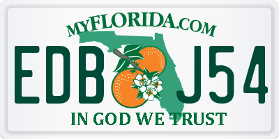 FL license plate EDBJ54