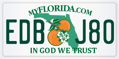 FL license plate EDBJ80