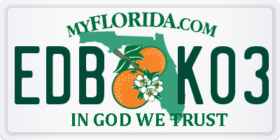 FL license plate EDBK03