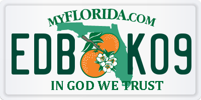 FL license plate EDBK09